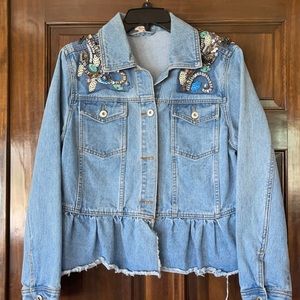 Reba denim beaded jacket, size L